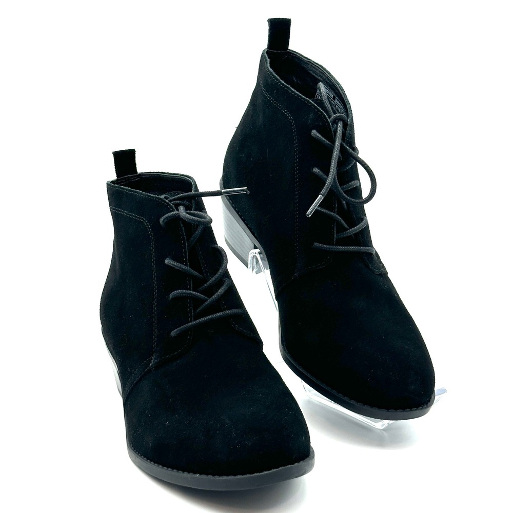 Vionic Andi Black Suede Lace Up Ankle Booties Women's Size 7.5 - Picture 10 of 12